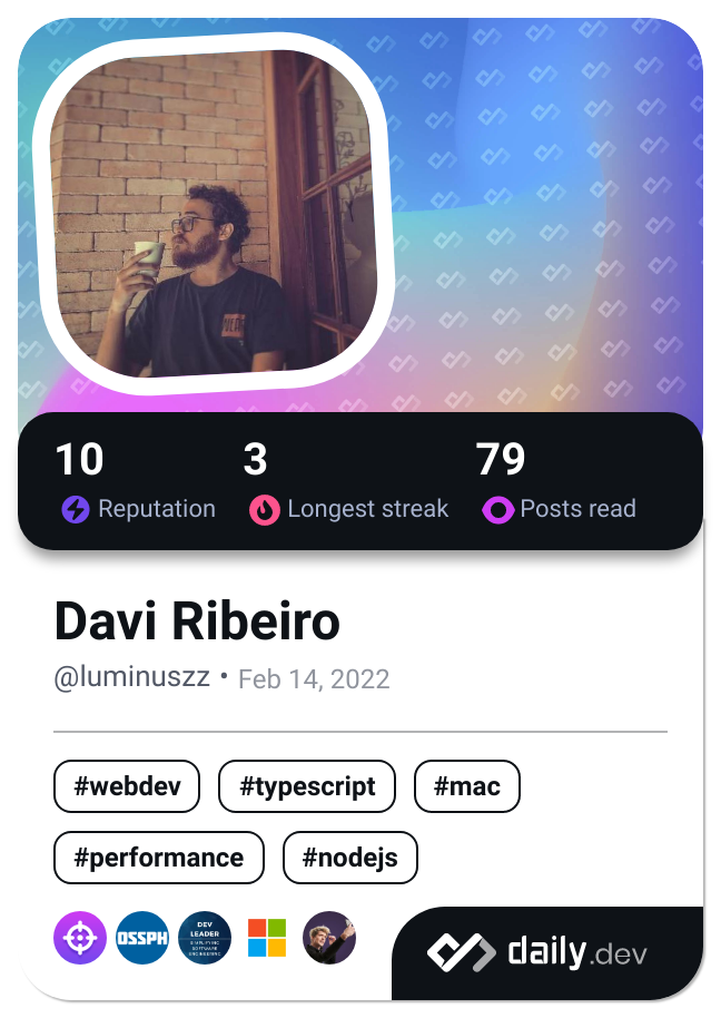 Davi Ribeiro's Dev Card