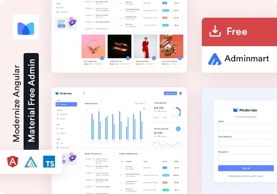 MaterialM Free Tailwind React Admin Template Demo Screenshot
