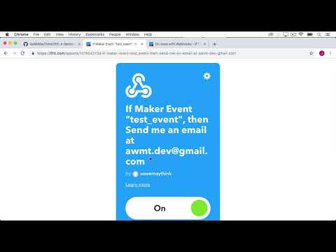 A video to demonstrate connecting JavaScript code to IFTTT.com.