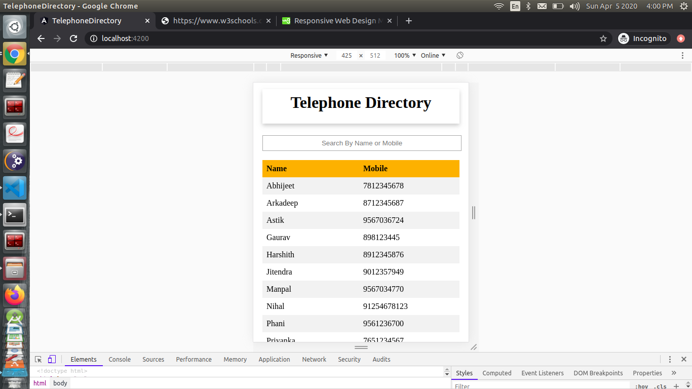 Firebase database view