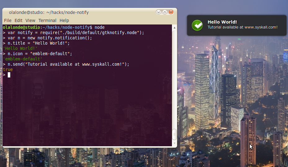 node-notify screenshot