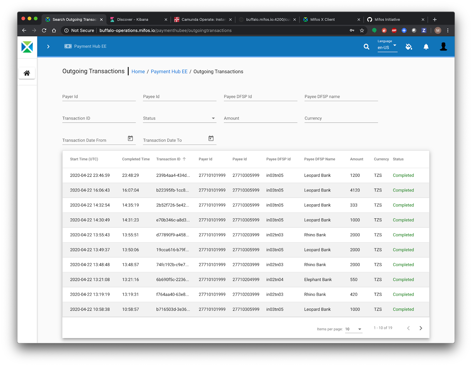 Operations UI - Summary page