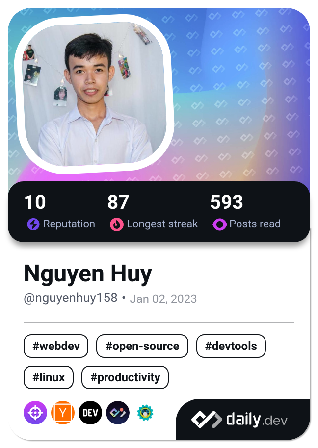 NguyenHuy's Dev Card