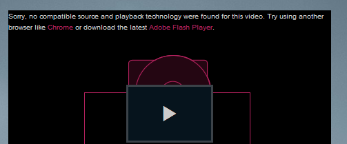 play button on ie8 missing flash player