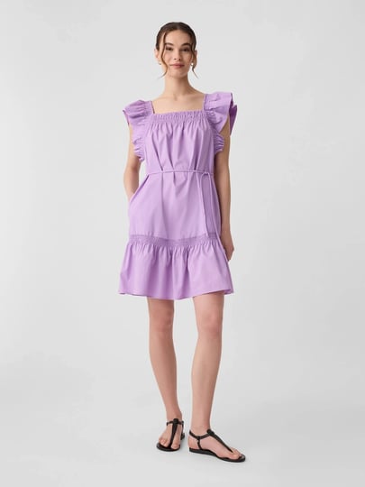 gap-factory-womens-squareneck-flutter-sleeve-mini-dress-lilac-purple-surge-size-s-1