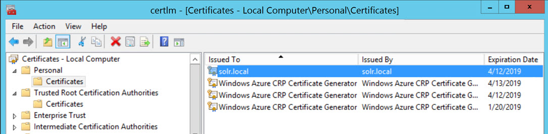 Certificate Storage