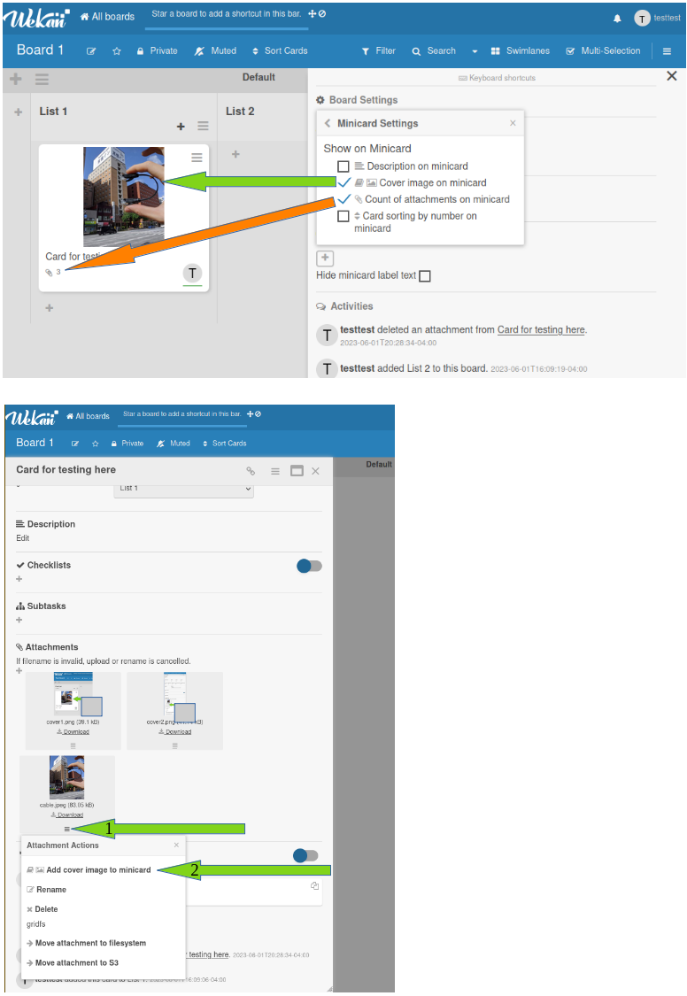 Minicard Cover Image and Count of attachments