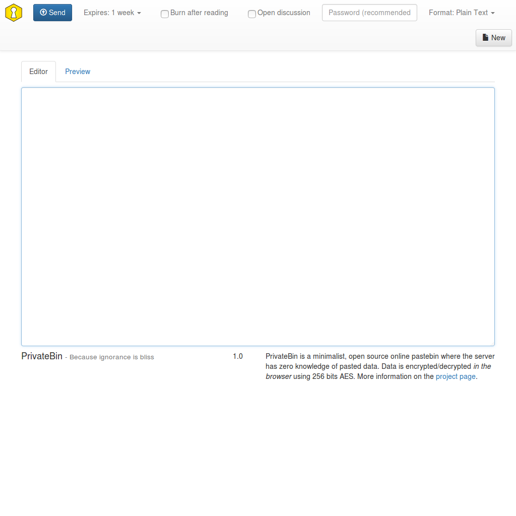 bootstrap PrivateBin template