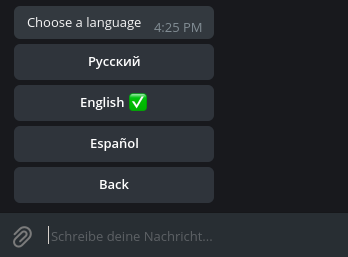 Language selection