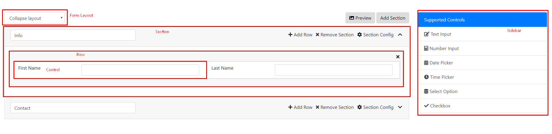 Form Builder Template Structure