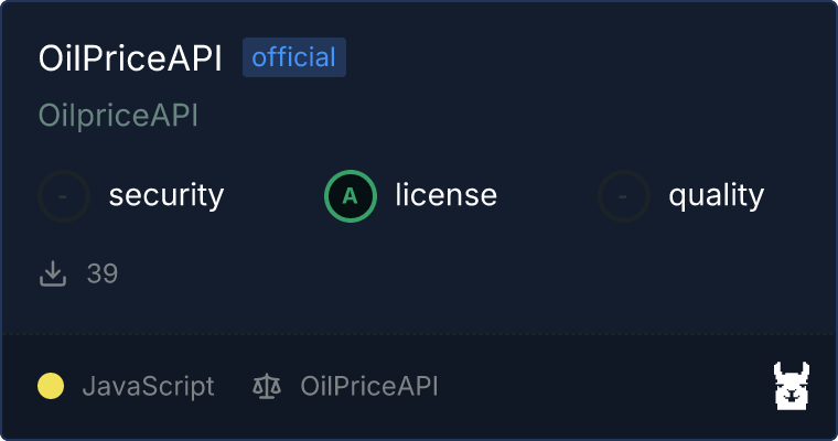 OilPriceAPI MCP server