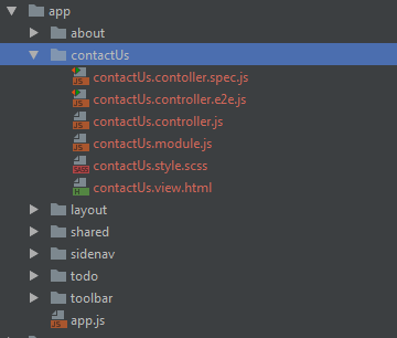 contactUs feature folder