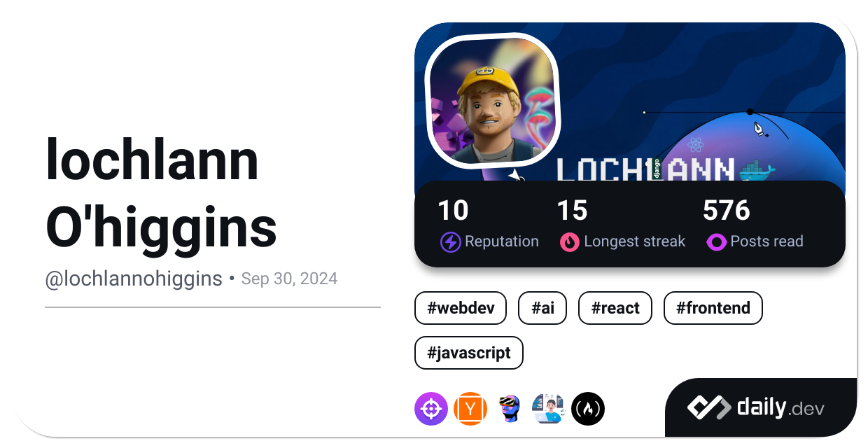 lochlann O'higgins's Dev Card