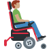 Man in motorized wheelchair facing right: medium skin tone