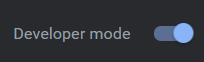 Google Chrome developer mode toggle