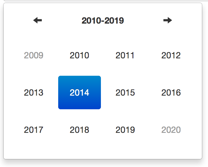 Datetimepicker year view