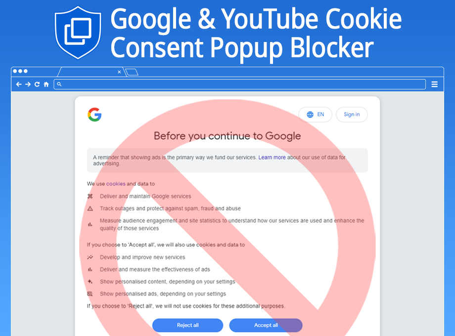 Google & YouTube Cookie Consent Popup Blocker