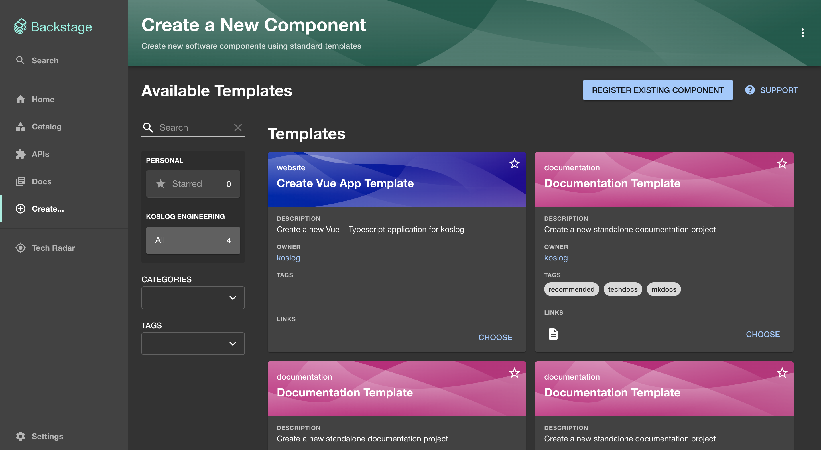 Create a new component