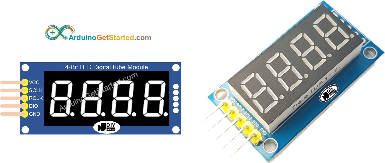 74HC595 4-Digit 7-Segment Display Module