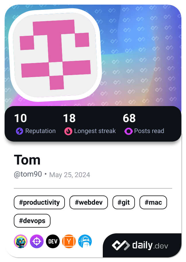 Tom's Dev Card