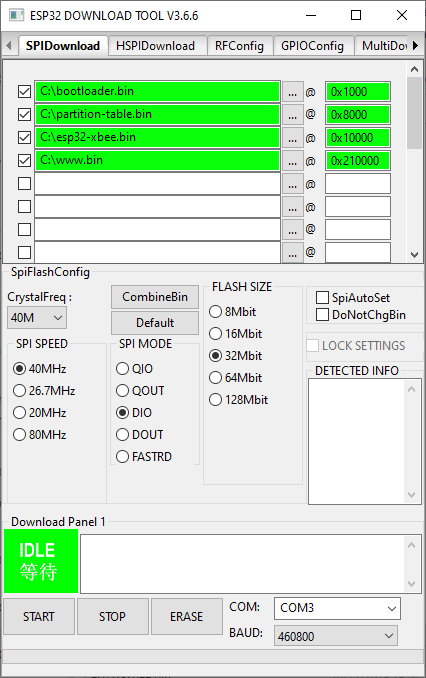 Flashing configuration