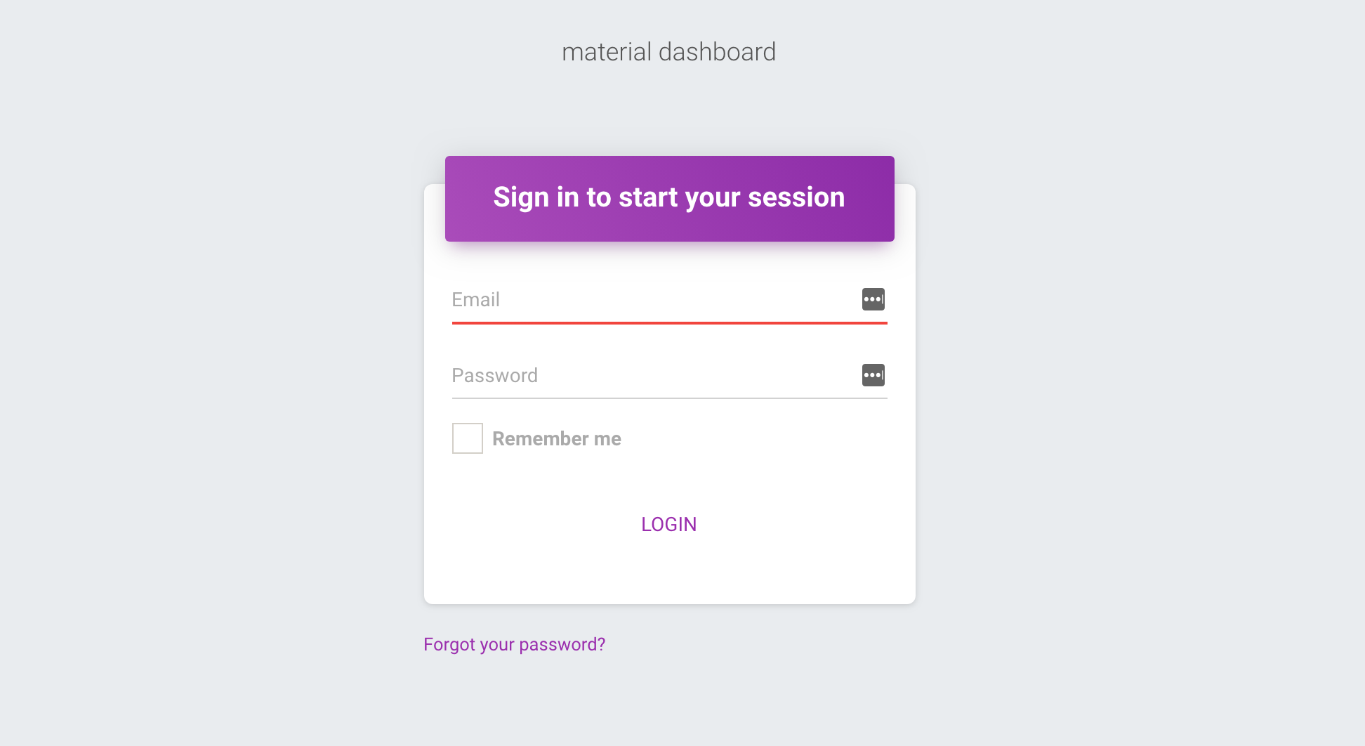 Laravel Material Dashboard screenshot