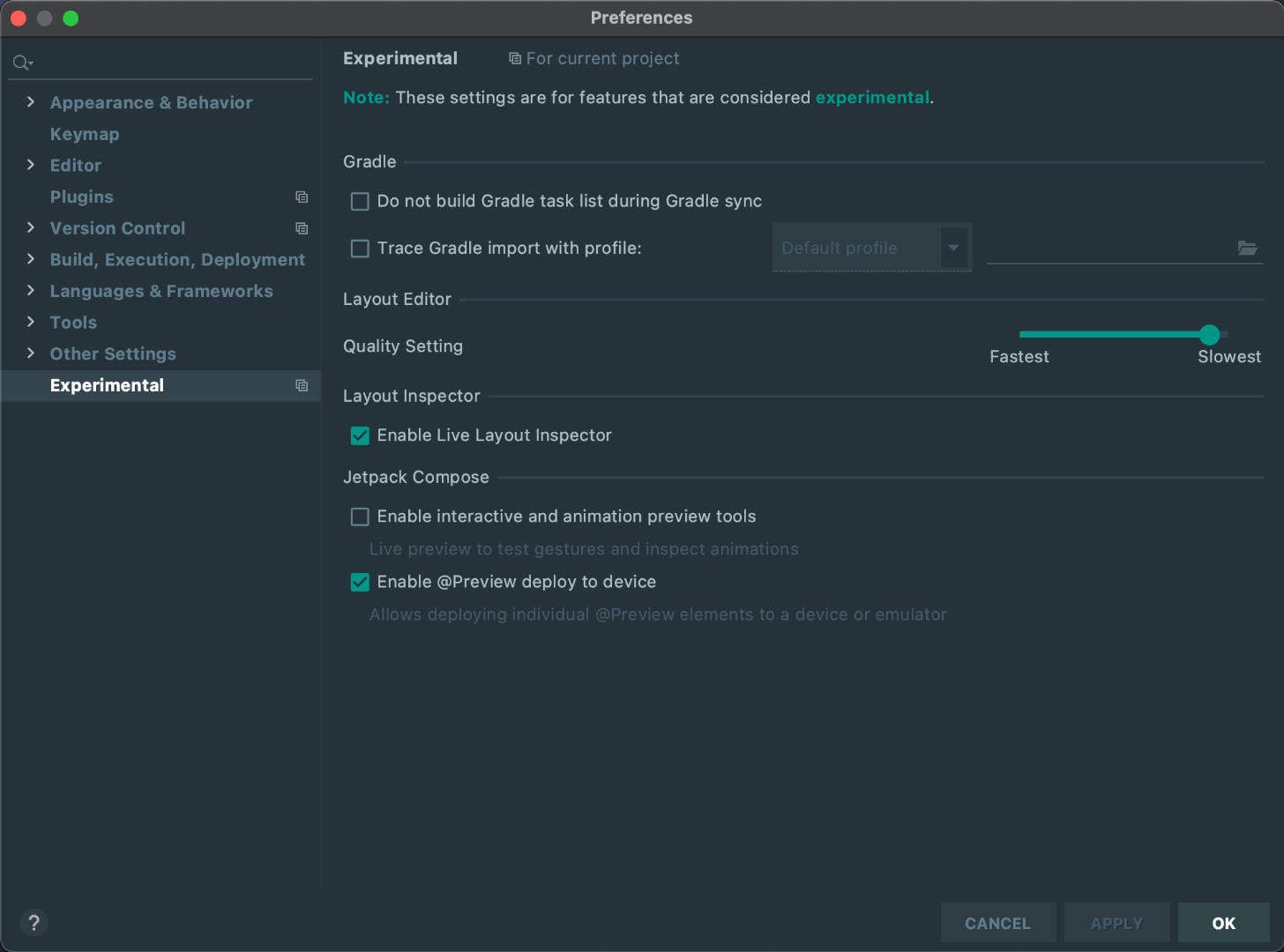 Gradle-Setting