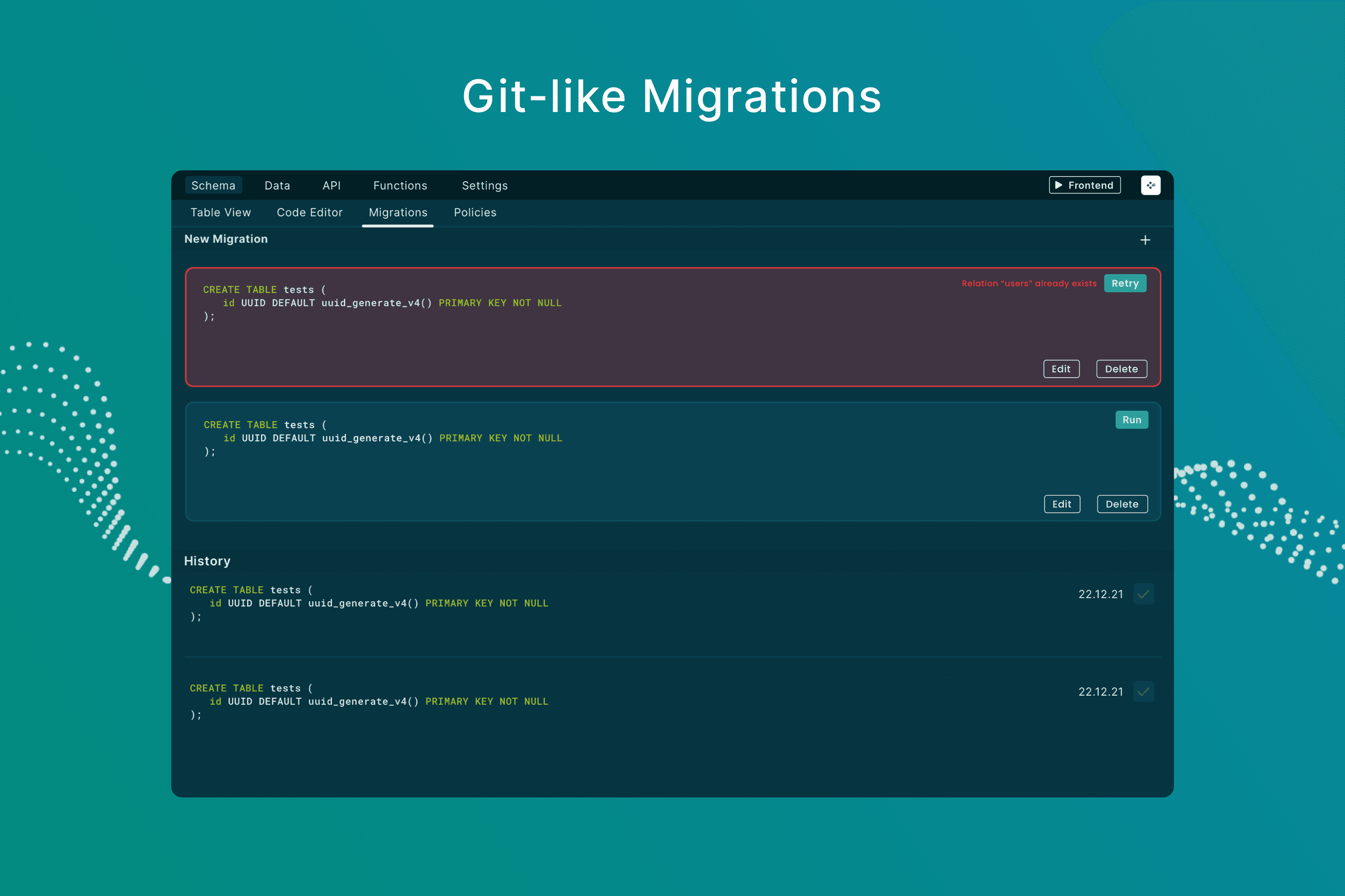 Git-like Migrations in Thin