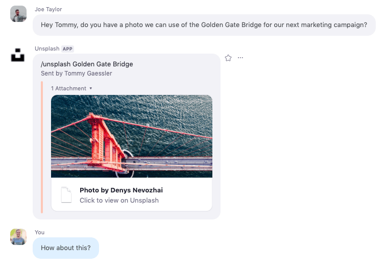 Unsplash Chatbot for Zoom