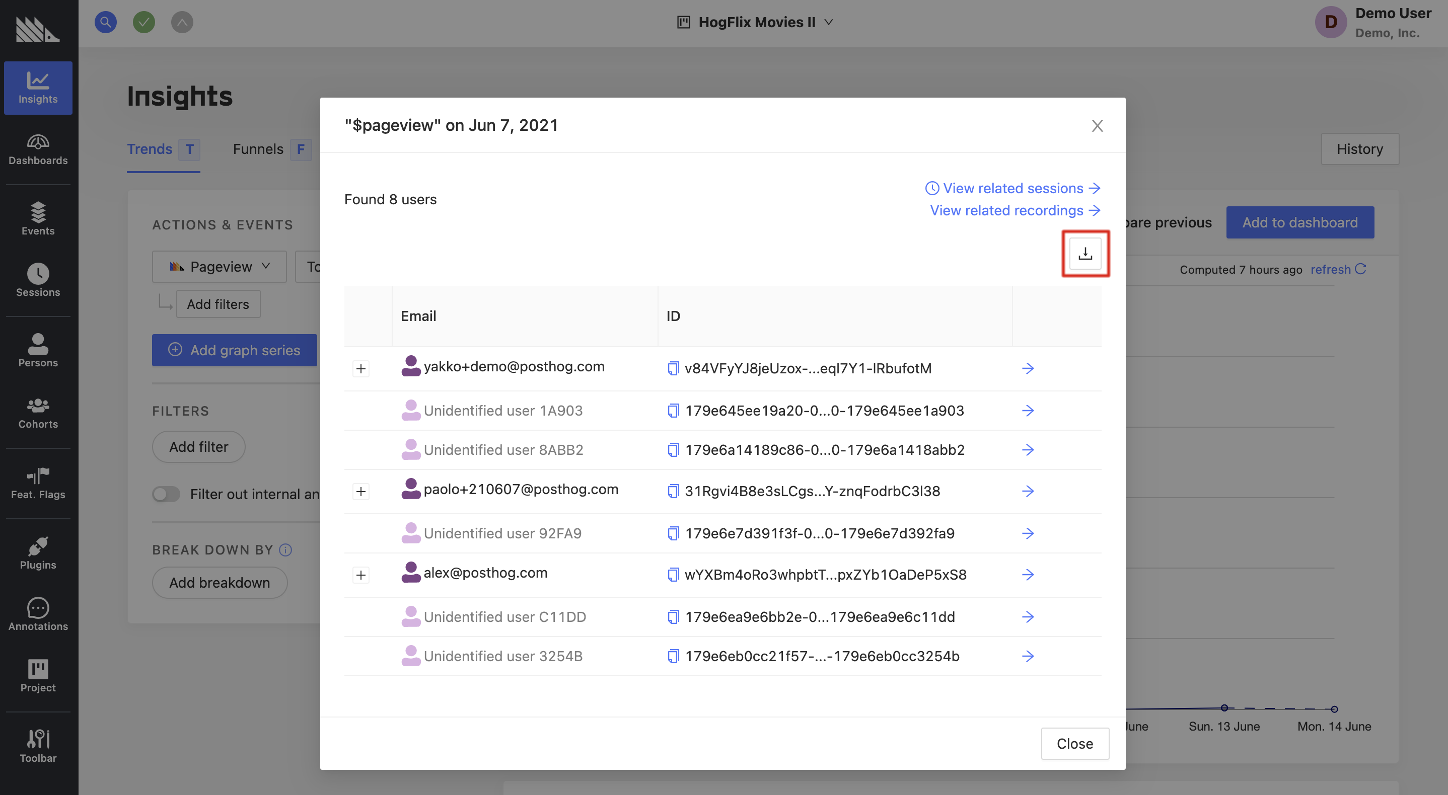 CSV Download