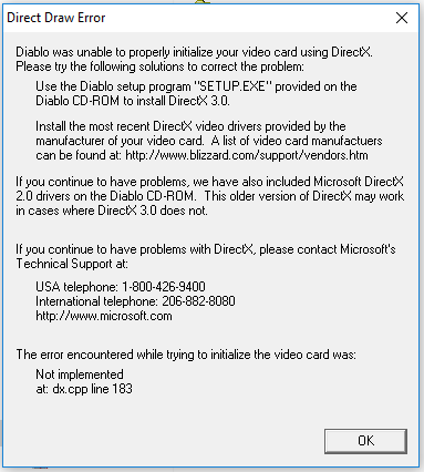 Screenshot 2: DirectDraw Error 