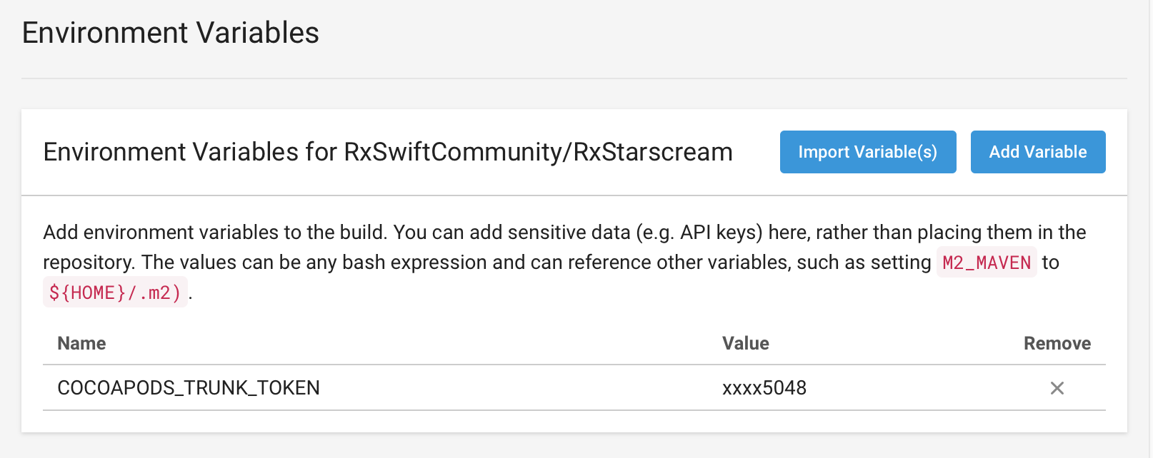 CircleCI Environment Variable