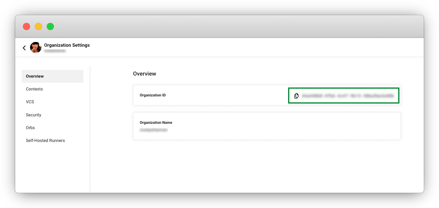 Organization Settings page in CircleCI