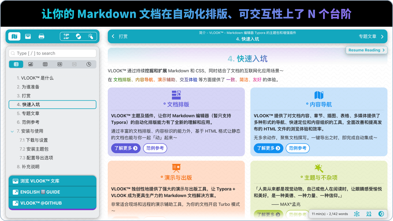 让你的 Markdown 文档在自动化排版、可交互性上了 N 个台阶