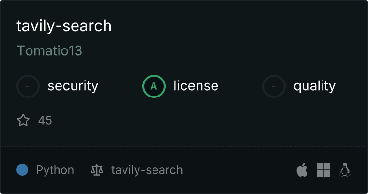 tavily-search MCP server