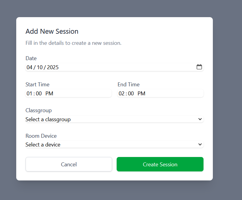 Session form