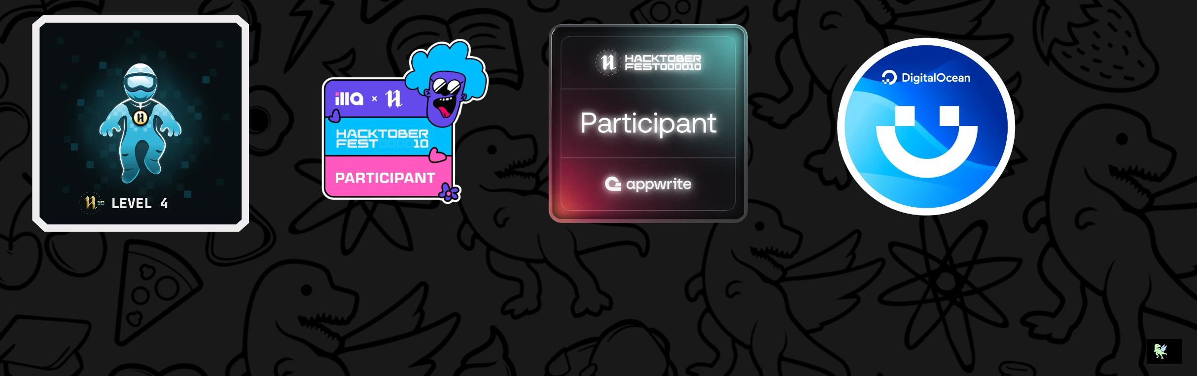 An image of @nikitadanilenko's Holopin badges, which is a link to view their full Holopin profile