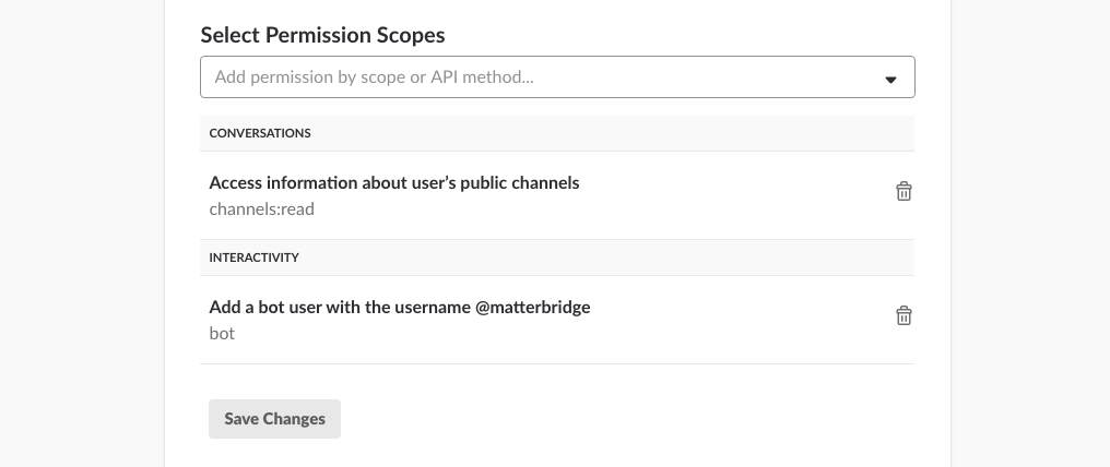 Add permission scopes