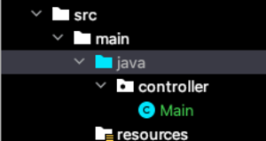 Project structure with Main in controller package