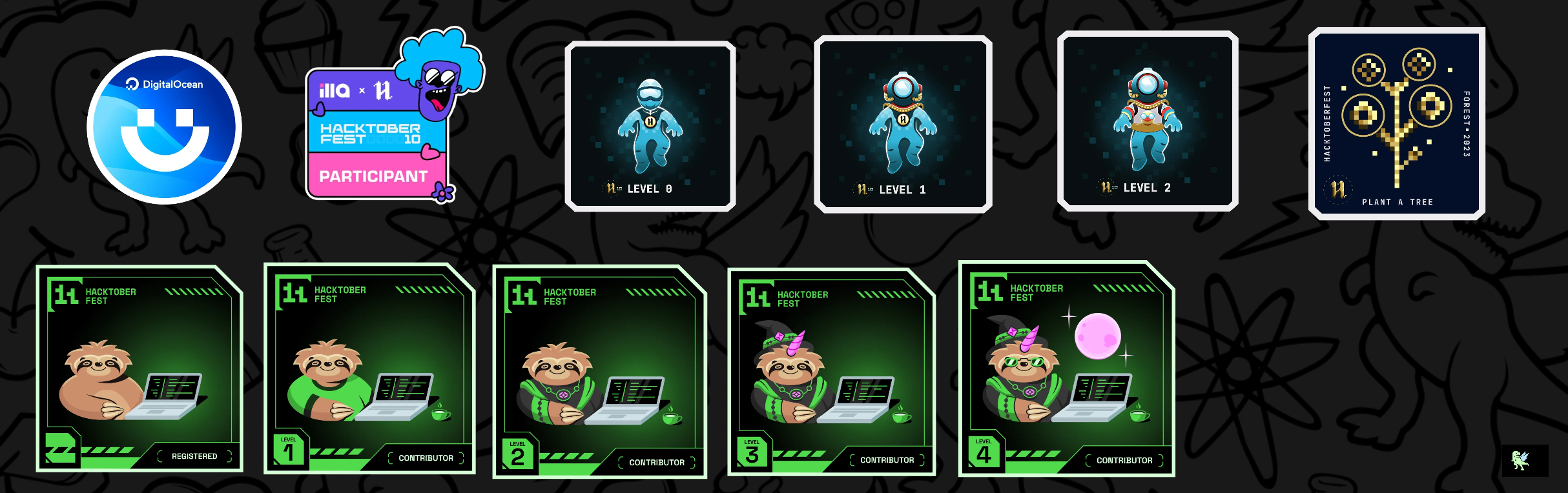 An image of @ajbrownson's Holopin badges, which is a link to view their full Holopin profile