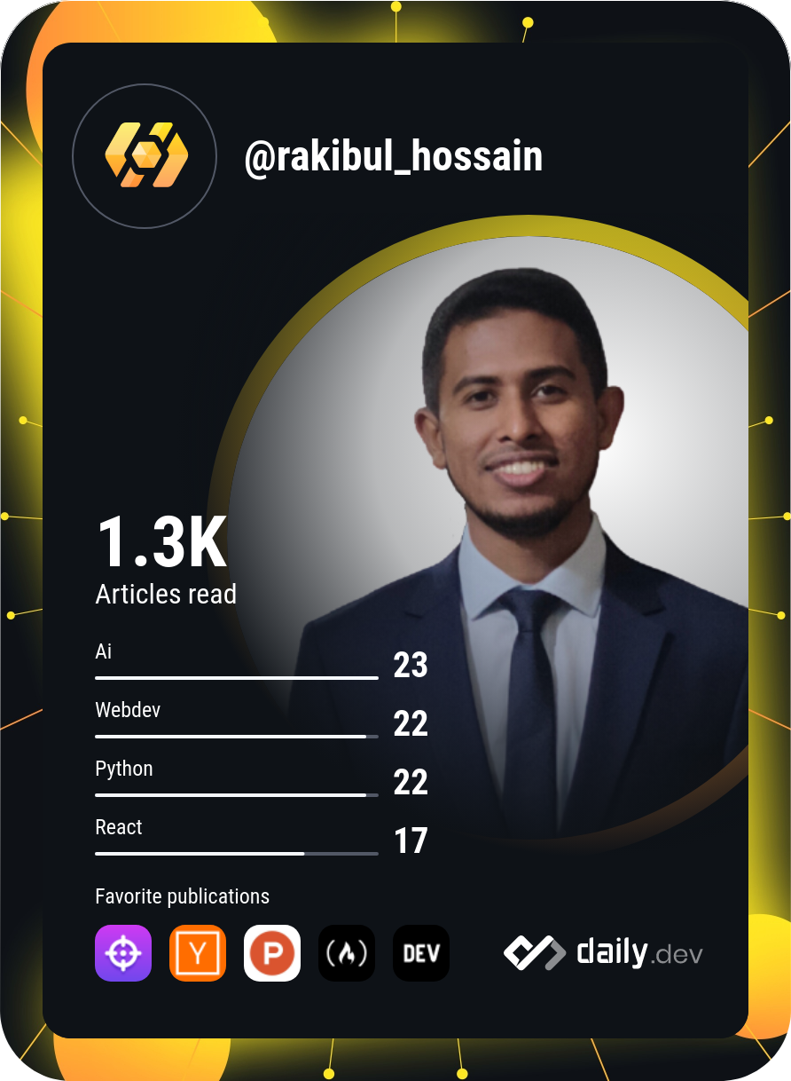 MD Rakibul Hossain's Dev Card