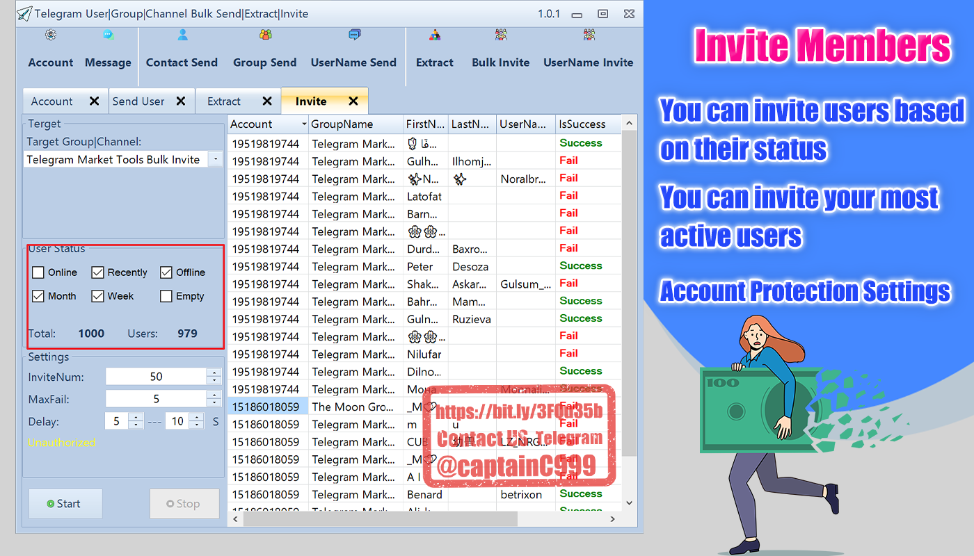 Telegram Bulk Sender|Extract|Scraper|Invite Market Pro 1.0.1