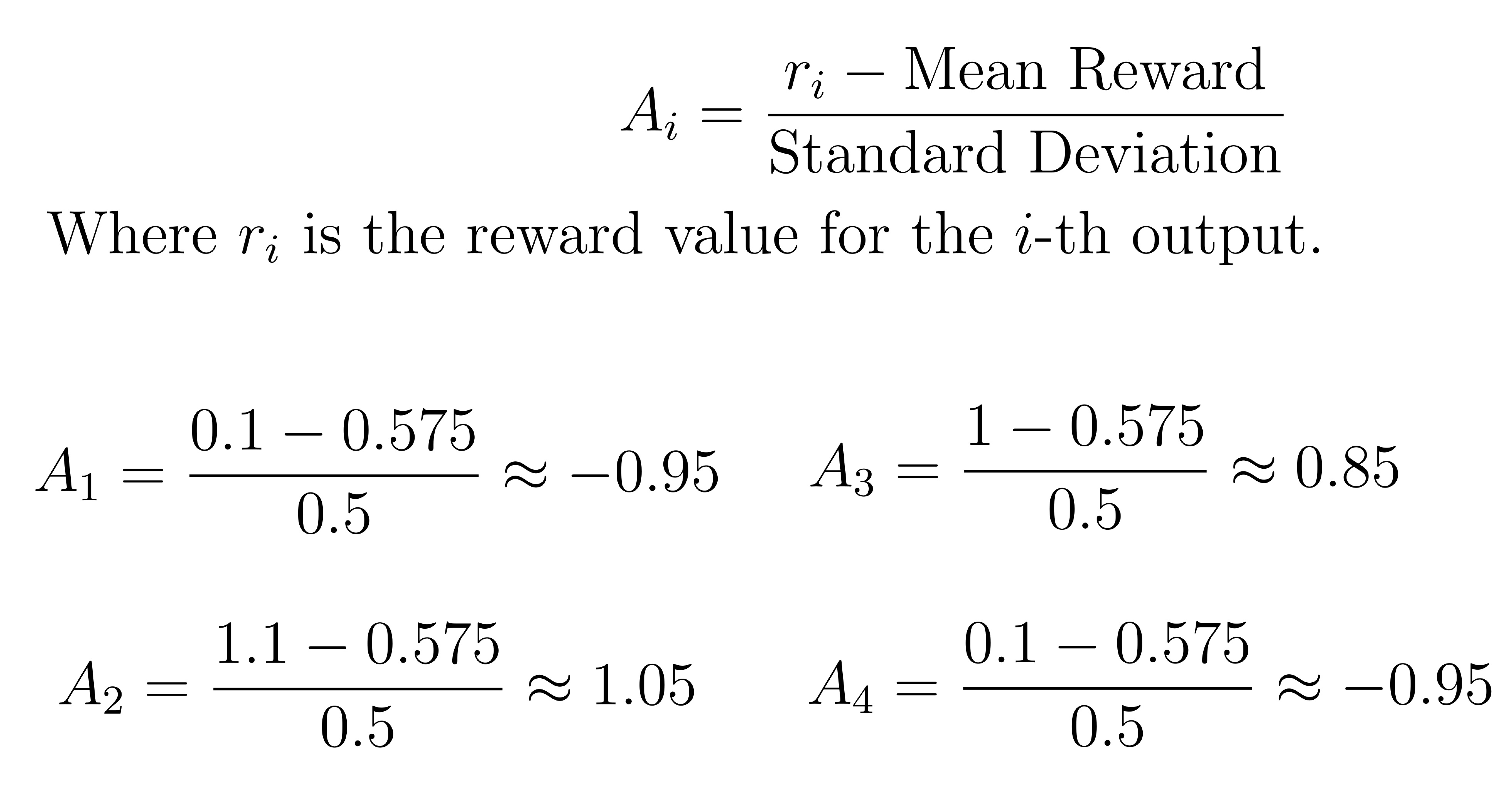 Calculating Reward for each output