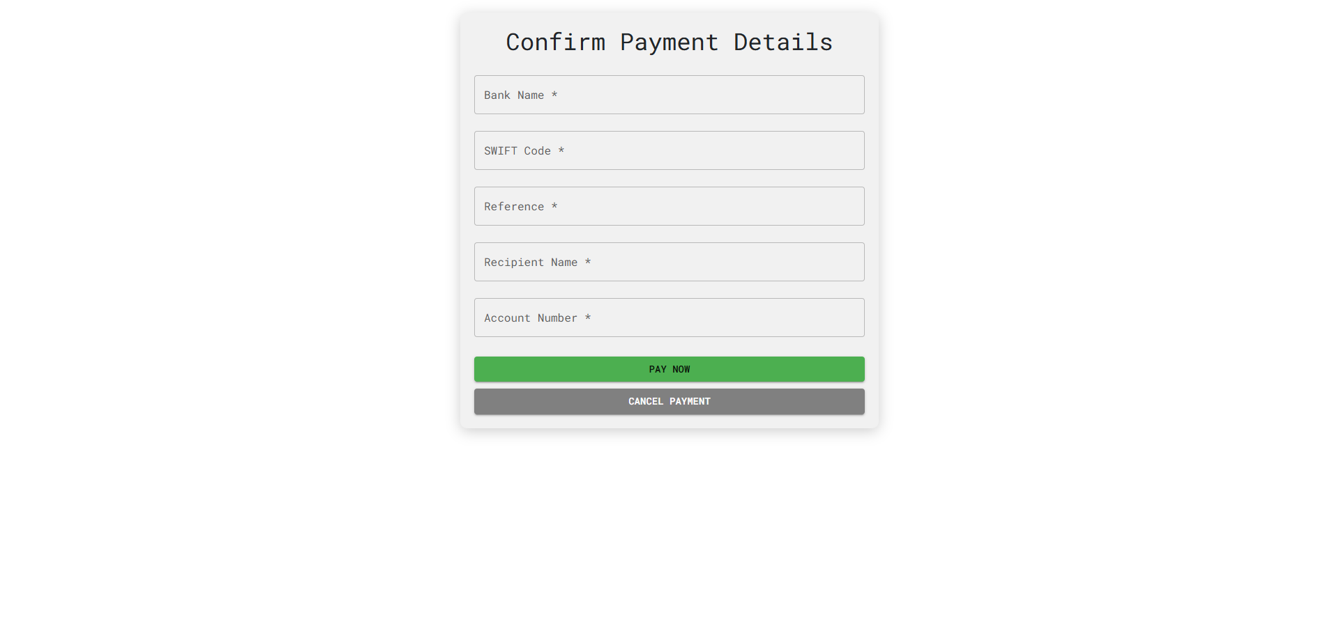 Payment Details