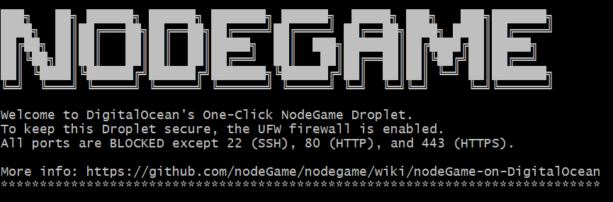 The nodeGame droplet's login screen.