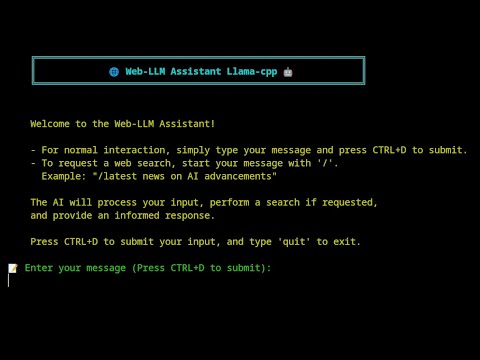 Web-LLM-Assistant Llama-cpp demonstration