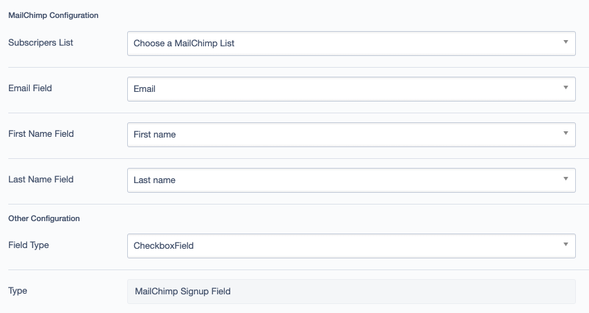 field configuration example