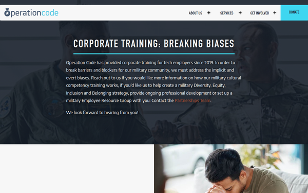 Screenshot of /corporate-training