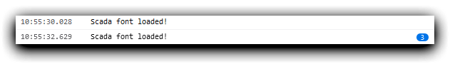 Scada font loaded in console