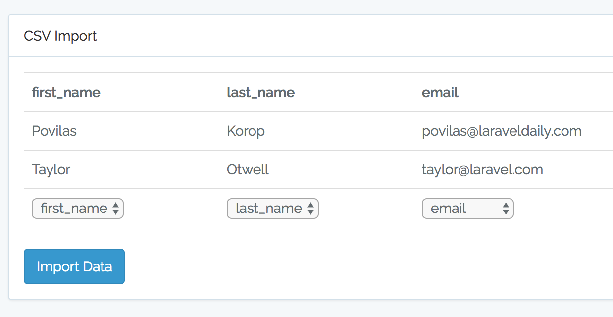 Laravel Import CSV